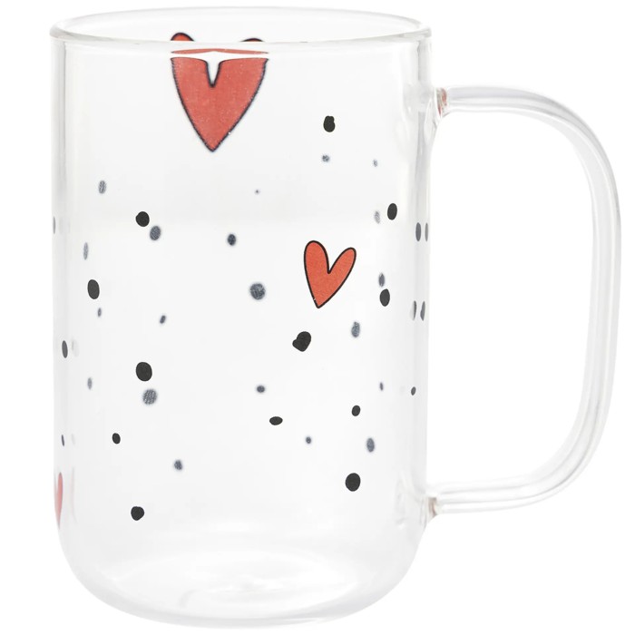 Conjunto de Canecas de Vidro Borossilicato 280ml 2 Peças Heart Wolff Conjunto de Canecas de Vidro Borossilicato 280ml 2 Peças Heart Wolff